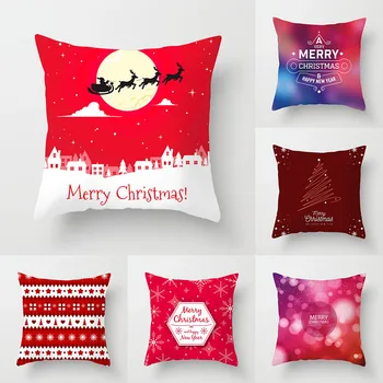 Veselé Vianočné Dekoratívne Vankúše Polyester Vianoce, Santa Claus Hodiť Vankúš Kryt Obliečka Na Vankúš