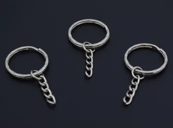 Doprava zadarmo 30Pcs Kovový Krúžok na kľúče S Reťazami 25 mm DIA. DIY Fit Charms Keychain Šperky
