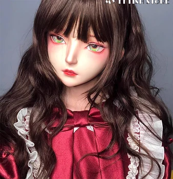 (KM112)Prispôsobiť Pol Hlavy Sladké Dievča Živice Crossdress Japonského Komiksu, Anime Žena Cosplay Kigurumi Bábika Maska Drag Queen