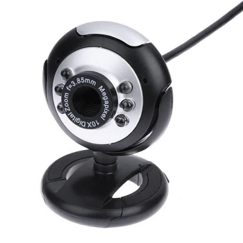 Usb Video Web Kamera, 6 Svetlá Nočné Videnie Jednotky-free Klip Fotoaparát, Počítač, Webkamera s MIKROFÓNOM pre PC, Notebook, Fotoaparát