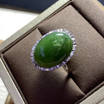 Prírodné Zelené Hetian Jade Krúžok Nastaviteľné Čínske Suveníry Amulet Módne Kúzlo Šperky, Ručne Vyrezávané Remesiel Darčeky pre Ženy Muži
