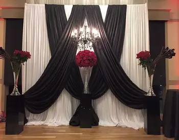 10 ft x 10 metrov čiernej a Svadobné biele Pozadie banquet Fáze Dekorácie