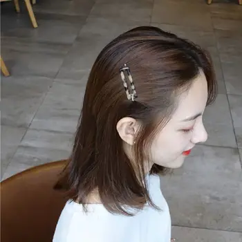 1PC Kórea Vintage Obdĺžnik, Ovál Hairclips Kyseline Octovej Akryl sponky do vlasov Ženy, Dievčatá Geometrické Barrette Hairgrap Vlasy Príslušenstvo