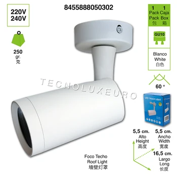 Proiettore da parete, bianco, richiede essere equipaggiato con lampadina GU10