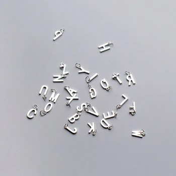 MEETSOFT 925 Sterling Silver 26 List Charms A-Z Pc DIY Náhrdelník, Takže Zistenia Príslušenstvo Šperky