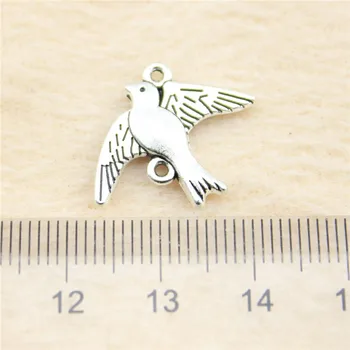 57pcs/veľa 21*17 mm antické striebro Vtákov, pôvab Prívesky DIY šperky pre náramok, náhrdelník náušnice