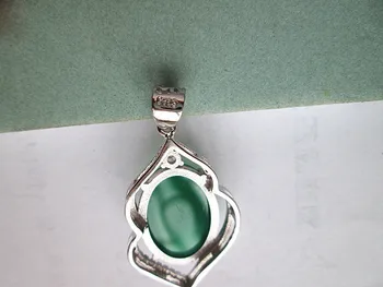 KJJEAXCMY boutique šperky 925 sterling silver vykladané s zelenej chalcedony