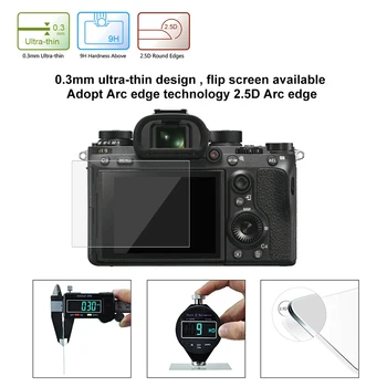 2.5 d Anti-Piercing Zakrivené hrany LCD Fólia Pre Sony ILCE-9/A6000/RX100/A7M2/A7R/A7R2 Kamera 0,3 mm Zakrivené Hrany Protector