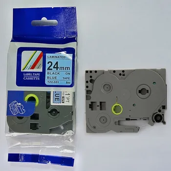 Doprava zadarmo kompatibilný pre ptouch označenie páska TZ laminovaná 24 mm čierna na blue label pásky tz 551 tze551 tze 551