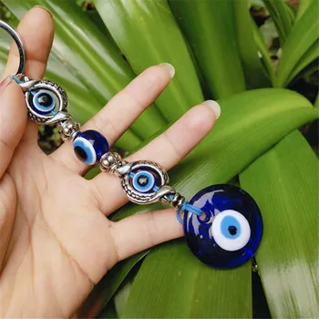 Turecká 3 mm Blue Eye Keychain Taška Visí Ozdoby na Strednom Východe Štýl Diablova Oči Domov, Záhradu, Auto Dekorácií