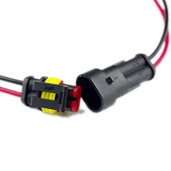 10 Držiak 2 Pin Spôsob Auto Nepremokavé Elektrického Konektora Terminálu Zástrčku s Drôt AWG