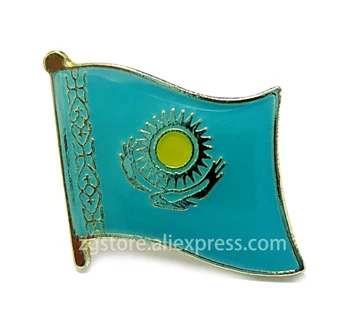 Veľkoobchod Množstvo 10 ks Národnej vlajky Preklopke Kolíky brošňa Odznak Znak Kazachstan