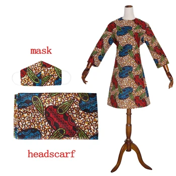2020 Africkej Tlače Šaty, Oblečenie pre Ženy Dashiki Top Košele+headwrap hlavový most, Tradičná Party Šaty Africkej Tlače Šaty