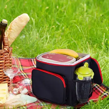 Izolované Obed Taška Pre Ženy, Mužov Chladnejšie Deti Tote Potravín Piknik Tepelnej Lunch Box, Čierny
