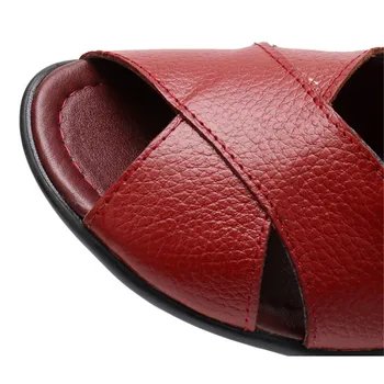 Rím Bežné Sandále dámske Topánky Ženy Lete Gladiator Sandalia Feminina PU Kožené Klinu Náklonu Pohodlie Sandále