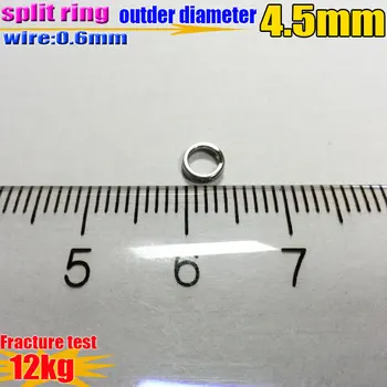 2019Fishing láka Delené Krúžky, drôt 0.6 mm*vonkajší priemer 4.5 mm Množstvo 30pcs/množstvo v jednom balení materiál 304 nerezovej ocele