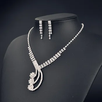 Africké Módne Šperky Nastaviť Ženy Náušnice Darček Klasické Etnických Šperky Crystal Náhrdelník Náramok Svadobné Svadobné Šperky