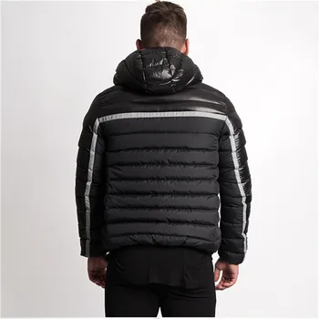 GYMLOCKER Bavlna kabát mens Príležitostných hoodie parkas 2018 zimné nové oblečenie muž topy Zips s kapucňou, parkas muži fashion Sportswear