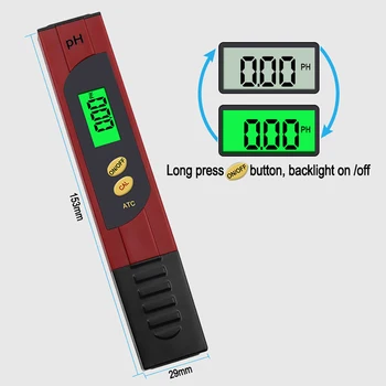 Digitálny PH Ziskové LCD Meter Pera Tester Presnosťou 0.01 Akvárium bazénovej Vody Víno Moču Automatické Kalibrovanie Meracích