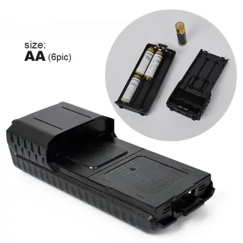 6xAA Batérie Prípade Shell Box Pre Dve Spôsobom Rádio Pre Baofeng UV-5R UV-5RE Plus Black Z09