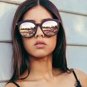 Mačacie Oko Ženy, Slnečné Okuliare Módne Ženy Muži Retro Zrkadlo Odrážajúce Slnečné Okuliare Jasné, Candy Farby Slávneho 2018 Dizajn Značky Oculos