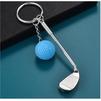 Mini Golf Raketa Loptu Prívesok Keychain Krúžok Tvorivé Kovové Tlačidlo Uzávery Split Keyring Športové Kluby Darček Dieťa Vianočný Darček