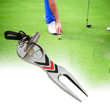 Ocele Golf Repair Tool Ihrisku Groove Cleaner Golf Pitchfork Zelená Uvedenie učebné Pomôcky Golf Vidlica W1D6