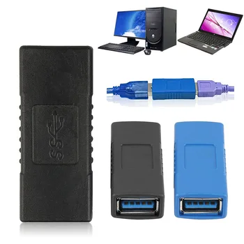 1pc Black Odolná USB 3.0 Typ Ženy, na Ženy Adaptér Spojka Rodovej Meniča Konektor Pre Osobné počítače