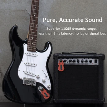 Ammoon Bezdrôtový Gitara Systém Audio Digital Guitar Vysielač, Prijímač Nabíjateľná Batéria 100 Stôp Prenos Rozsah