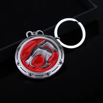 Klasické Americké Kreslené Thundercats Logo 3D Prívesok Keychain 3D Červeného Zlata 4,5 cm Kovové Keychain Keyring Upomienkové darčeky