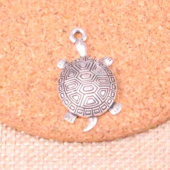 9pcs Tibetského Striebra Plátovaného korytnačka morská korytnačka Charms Prívesky pre Šperky, Takže HOBBY Ručné Remeselné 34*28 mm