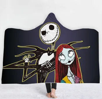 Halloween ghost vzor s Kapucňou Deka Dospelých farebné dieťa Sherpa Fleece Nositeľné Deka Mikrovlákno posteľná bielizeň štýl-4