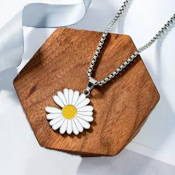 2020 Nové Daisy Kvet Prívesok Dlhý Náhrdelník Pre Ženy, Mužov Módne Šperky Pár Náhrdelník