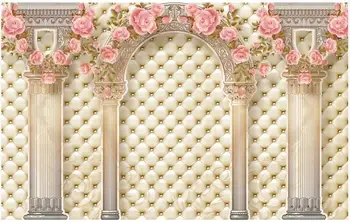 Vlastné foto tapety na steny 3 d nástenné maľby v Európskom štýle Rímskych stĺpec arch mäkké package kvet gauč TV pozadí steny dekor