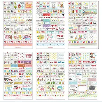 12 Listy/veľa nových Roztomilý Kawaii Cartoon kórejská Dievča Nálepka Pre Zápisník Dekorácie Denník kancelárske potreby Produktov 85 cm X 135 CM