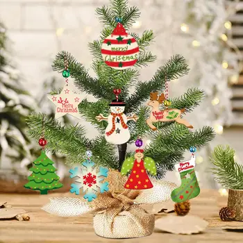 10pcs/box Vianočné Drevené Prívesky, Ozdoby na Vianočný Strom DIY Dreva Remesiel Vianočný Deocor pre Domáce Vianočné Party Nový Rok Dekor