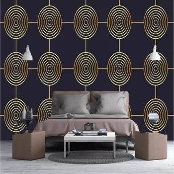 Milofi vlastné veľké nástenné tapety 3D geometrické kruhové stereo pozadí nástenná maľba tapety