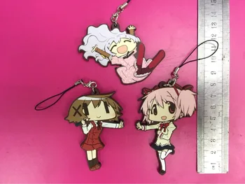 3ks/veľa HighSpec Pôvodné Japonské anime obrázok gumy mobilný telefón charms keychain popruh