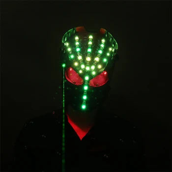 Halloween Fáze Tanec DJ Club Disco cosplay LED laserové svetlo lebky maska vianočný Večierok AVP Luminious Maska