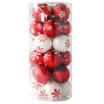24 Vianočné Dekorácie Loptu Stromček, Ozdoby Plastové Dekorácie, Hračky, 6 cm Loptu Gadgets na Vianočný Stromček Nové