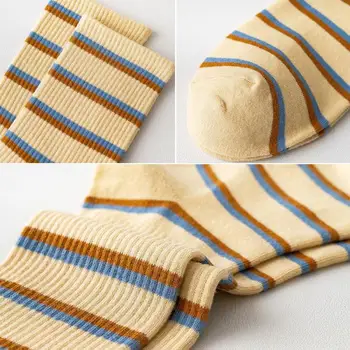 Bavlnené Ponožky Farby Zodpovedajúce Doplnky, Modrá Pruhované Koberčeky Príliv Ponožky Ženy Ponožky Harajuku Príslušenstvo Ponožky Žena Sox Farebné