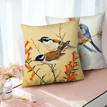 Krásny Vták Vankúš Flóry a Fauny Vankúš Vytlačené Hodiť Vankúš pre Domáce Gauč Dekoratívne Pillo