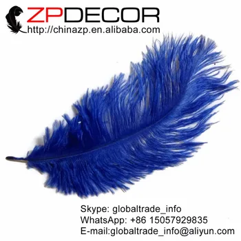 ZPDECOR 100ks/veľa 30-35 cm(12-14inch)Ručné Nadýchané a Hladké Bielené Kráľovská Modrá Pštrosie Perie pre Svadobné Dekorácie Perie