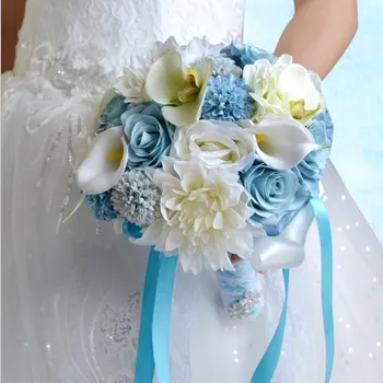 Custom handmade modrá svadobné dary, kvety pre nekonečné more lásky Doprava Zadarmo