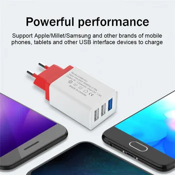 3 Port USB Nabíjačka, Rýchle Nabíjanie Sieťovej Nabíjačky Pre Huawei Xiao Univerzálny Mobilný Telefón Nabíjačka Pre iPhone 6 7 8 Plus X XR XS Max