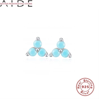 AIDE Modrý Zirkón Stud Náušnice 925 Sterling Silver Šperky Veľkoobchod Európske A Americké Osobnosti Trend Geometrické Náušnice