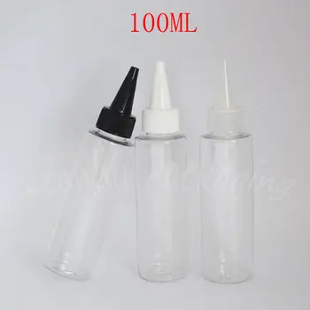 100ML Prázdne Priehľadné Plastové Fľaše S ostrými Úst Čiapky ,100CC E-liquid Prázdne Jam Fľaše, Nádoby , Sprchový Gél