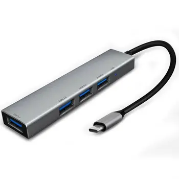 USB-C Typ C, USB 3.0, 4 Port Hub Adaptér USB-C Hliníkové Slim Thunderbolt USB Prevodník Pre Macbook Pro