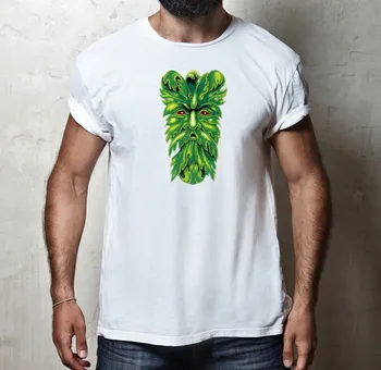 Mens Topy v Pohode O Neck T-Shirt Zelený Muž T-Tričko Bavlna Pohanské Náboženstvo Vintage Classic Retro Tričko grafické Tees