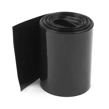 2Meters Šírka 56mm PVC Heat Shrink Wrap Trubice Black pre AAA Batéria